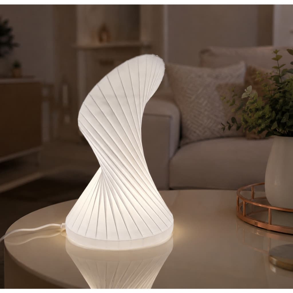 Luminária Decorativa Espiral Moderna LED | Abajur de Mesa Design Minimalista para Quarto, Sala e Home Office