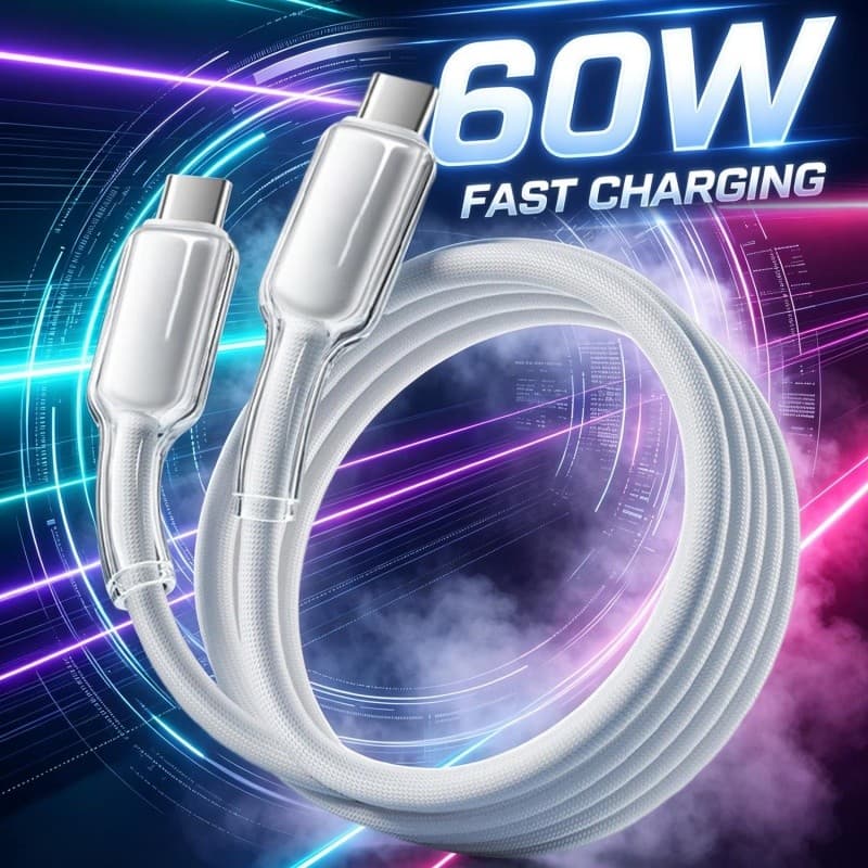 Cabo De Dados De Conexão De Telefone Portátil Interface Tipo C-1.2m/2m 60W Fio De Carregamento Multi-Tamanho De Alta Den