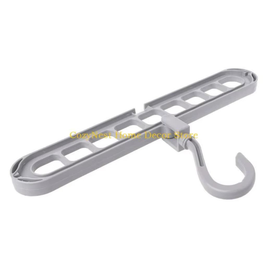 Kit 3 Cabides Organizadores Suspensos Dobráveis em PVC Cinza para Armário e Closet – Reutilizáveis