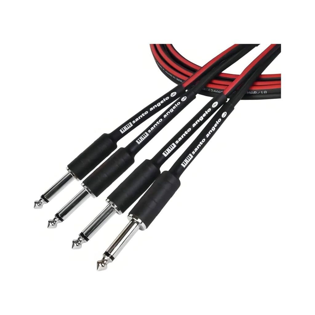 Cabo Duplo Para Teclado Musical Santo Angelo 2 P10 X 2 P10 TK 20 FT 6,10 metros