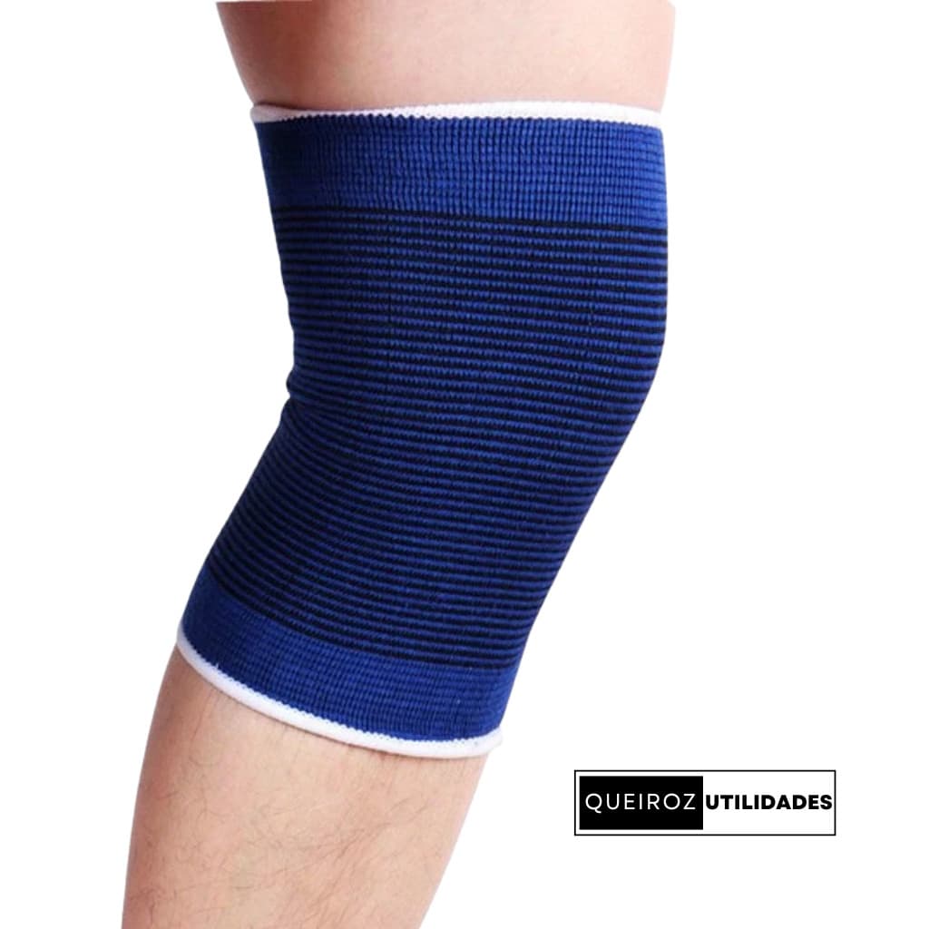 Joelheira Elástica Compressão 1 Unidade Esporte Joelho Proteção Academia Treino Musculação Futebol - Azul