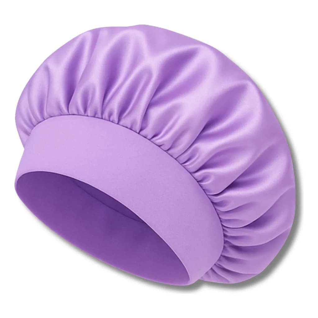 Touca Dupla Face De Cetim Anti Frizz Faixa Grossa Lilás