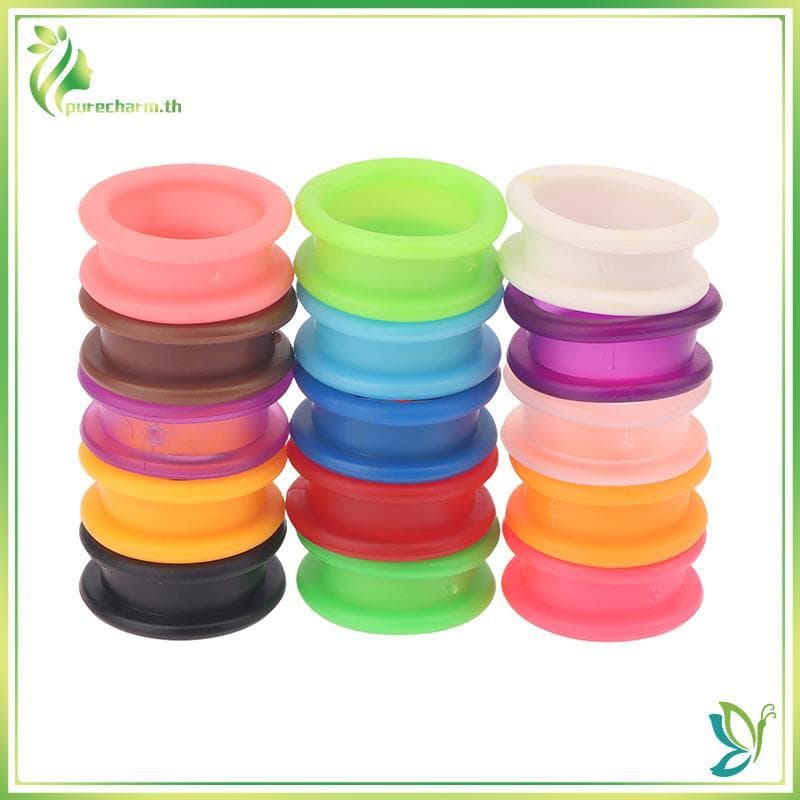 [Beleza] 10 Peças Tesoura De Cabelo De Barbeiro Profissional Anéis De Dedo Inserções Anel De Silicone Macio Para Barbeir