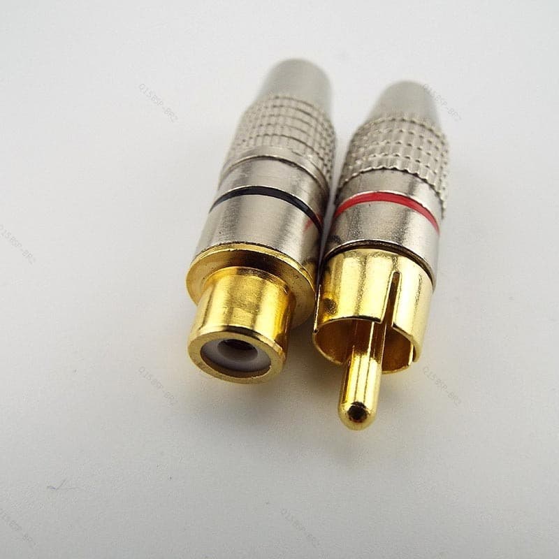 Conector Banhado A Ouro RCA Fêmea Para Cablagens Ou Macho plug Conversor De Áudio E Vídeo Cabo Coaxial De Solda BR15B2
