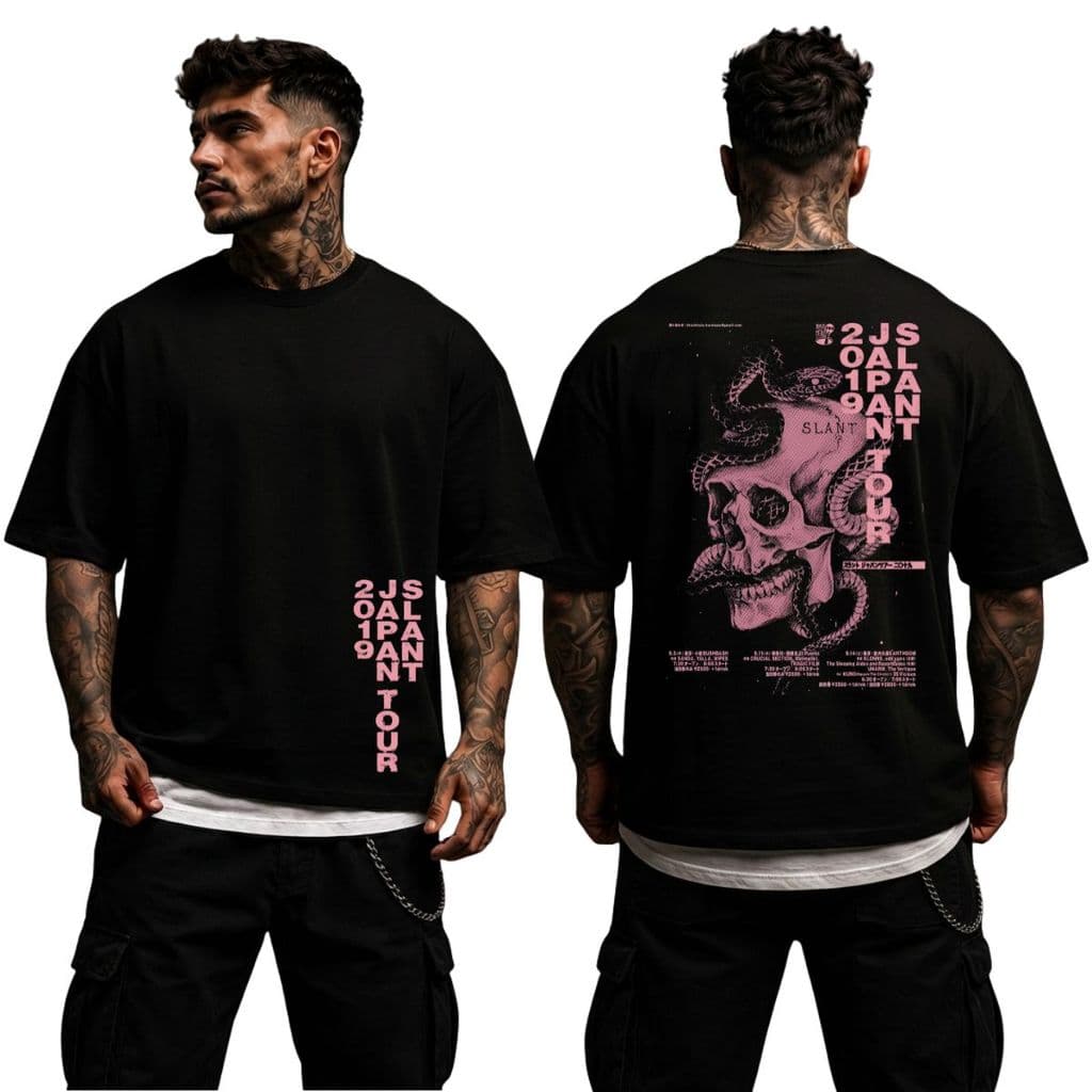 Camiseta Oversized Estampa Caveira Rosa Top para Academia Musculação Streetwear 100% Algodão premium gola grossa