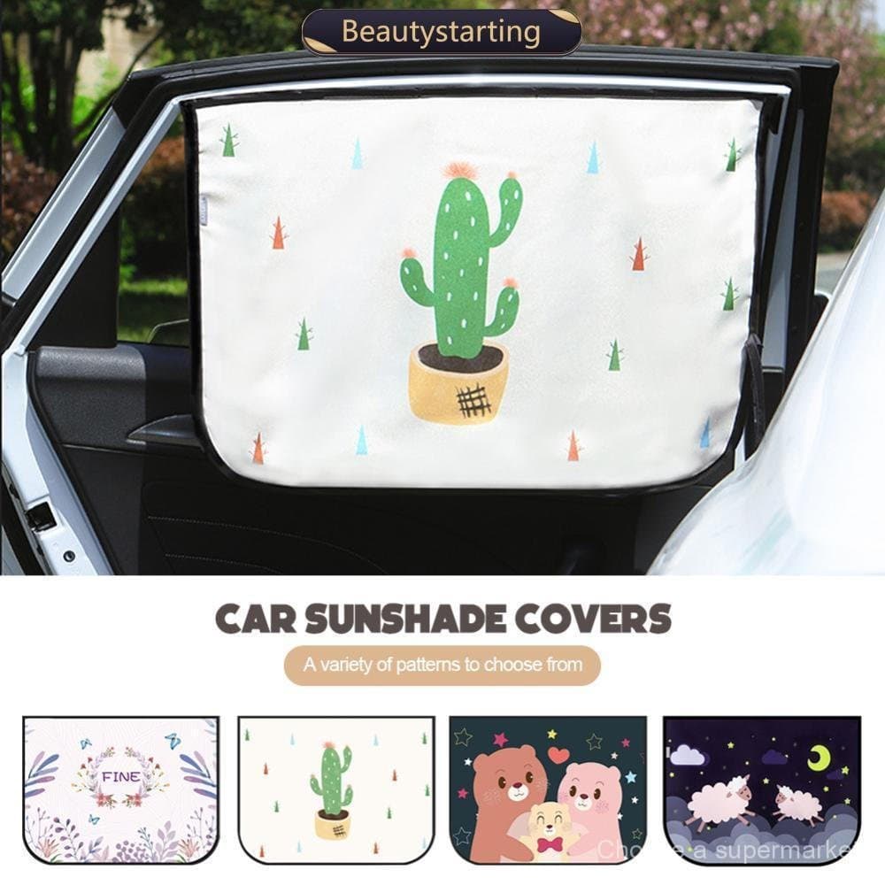Cortinas magnéticas para carro, proteção solar, design de desenho animado, proteção lateral contra raios UV, adequadas p