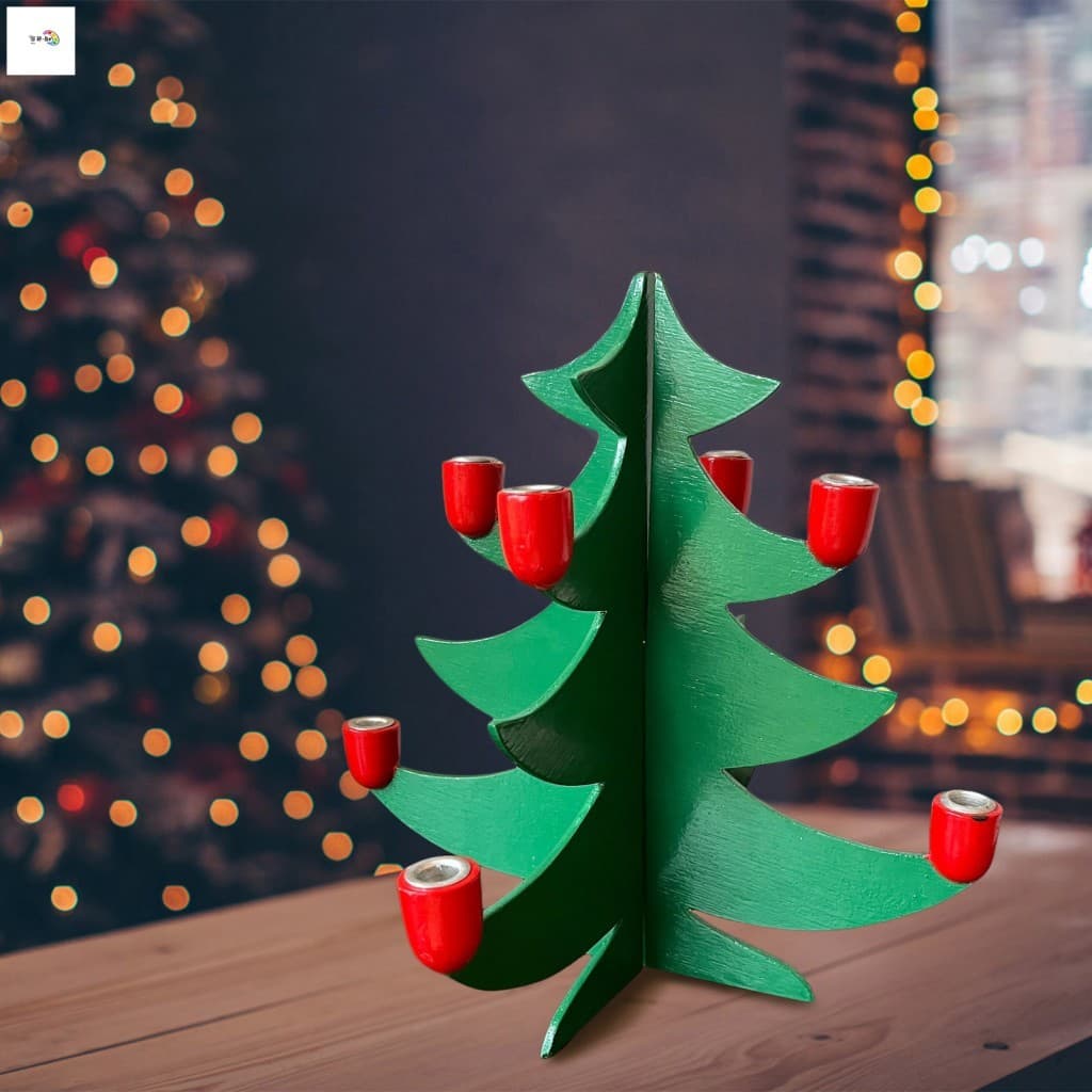 Suporte De Vela De Árvore De Natal Interligado De Madeira Com Cadeira De Balanço Memorial Decoração De Mesa DIY Para Exi