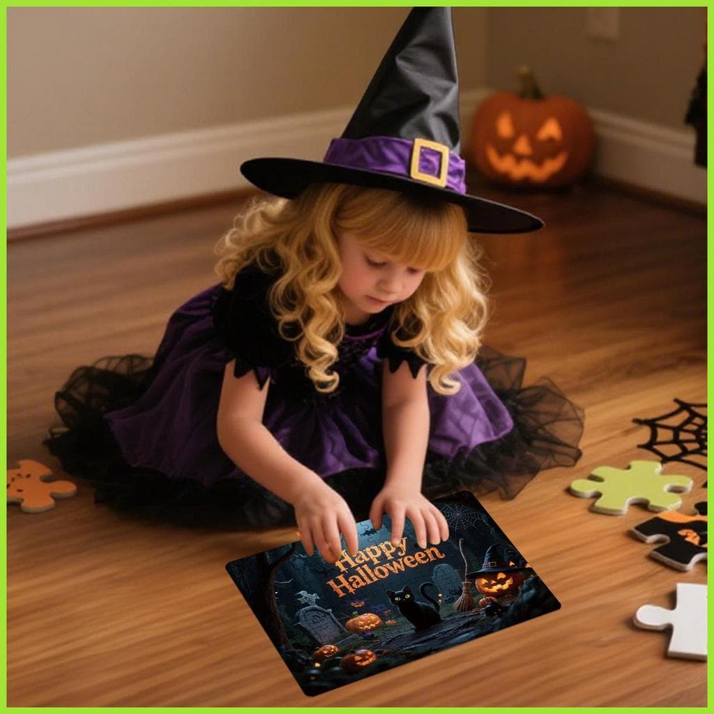Halloween Quebra-Cabeça Divertido Desafiador Educacional Assustador Jogo De 130 Peças Com Abóbora E aopoimy