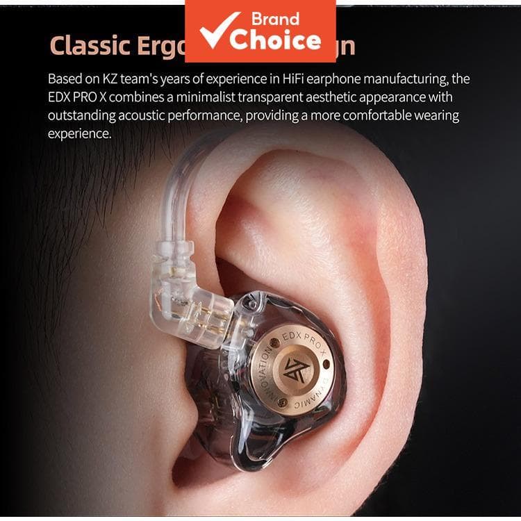 Fones De Ouvido KZ EDX Pro X [Cinza Com __PH1__] Intra-Auriculares Fio Esportivos Baixo HiFi Cancelamento De Ruído Fone