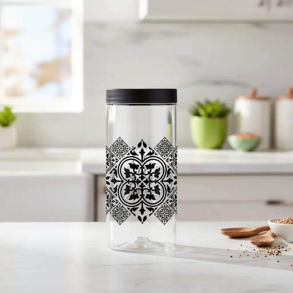 Pote Hermético Linha Artesanal 12x23cm Para Mantimentos Branco
