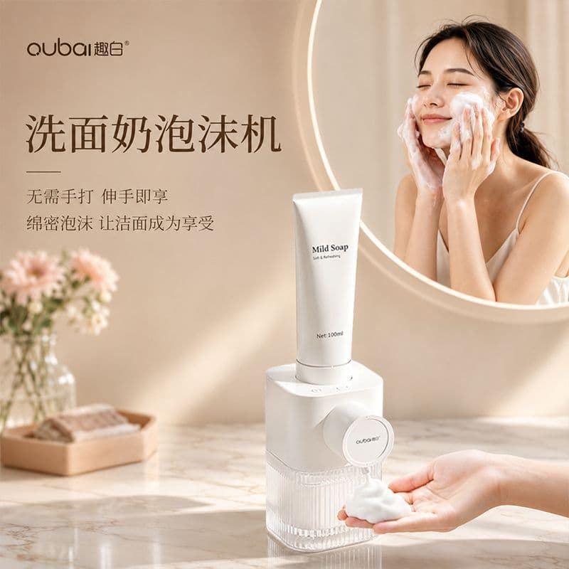 Divertido branco automático limpador Facial máquina de espuma indução espuma máquina espuma densa presente novo produto