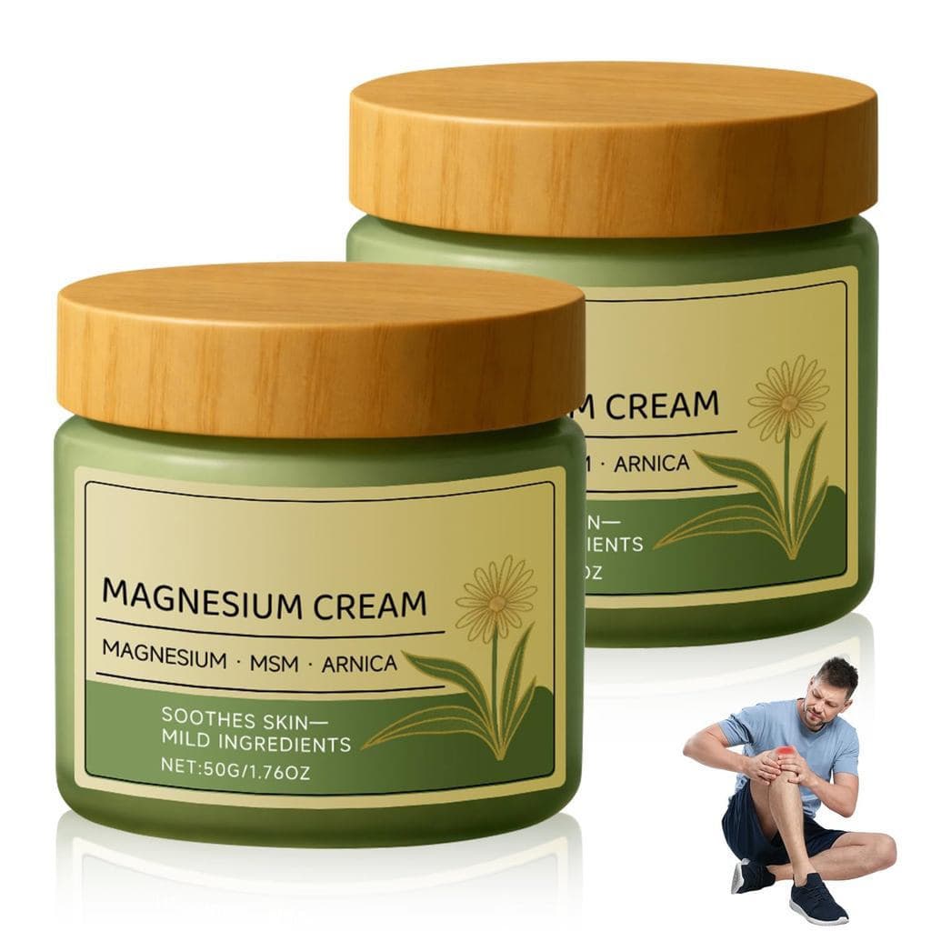 Creme de Magnésio com MSM e Arnica - 50g/1.76oz, Rápida Absorção, Não Oleoso, Creme para Cuidados Diários do Corpo (2 UN