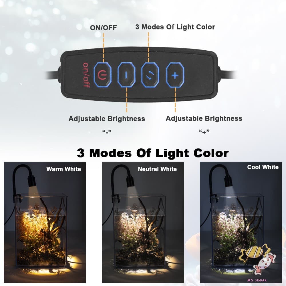 Mini Luz De Clipe De Holofote LED Para Tanque De Peixes Do Sul-Iluminação Ornamental De Aquário