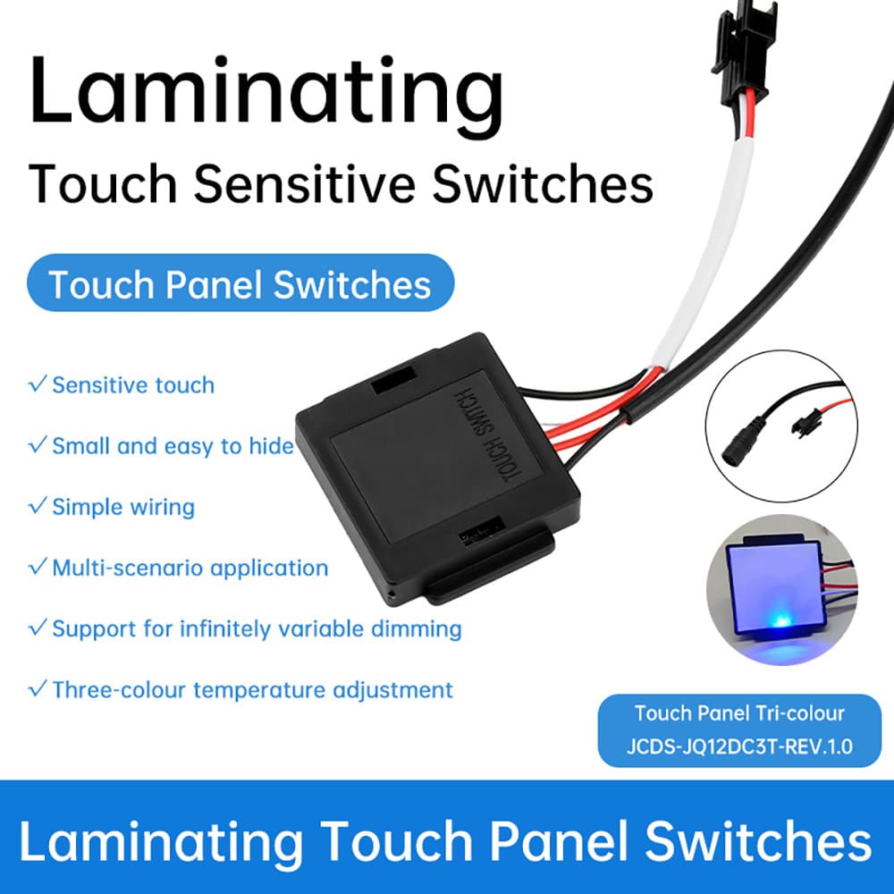 ZIQQUCU Interruptor De Toque Inteligente LED Luz Dupla Cor Ajuste Temperatura Compacto Touchpad DC 5-12V 3A 36W