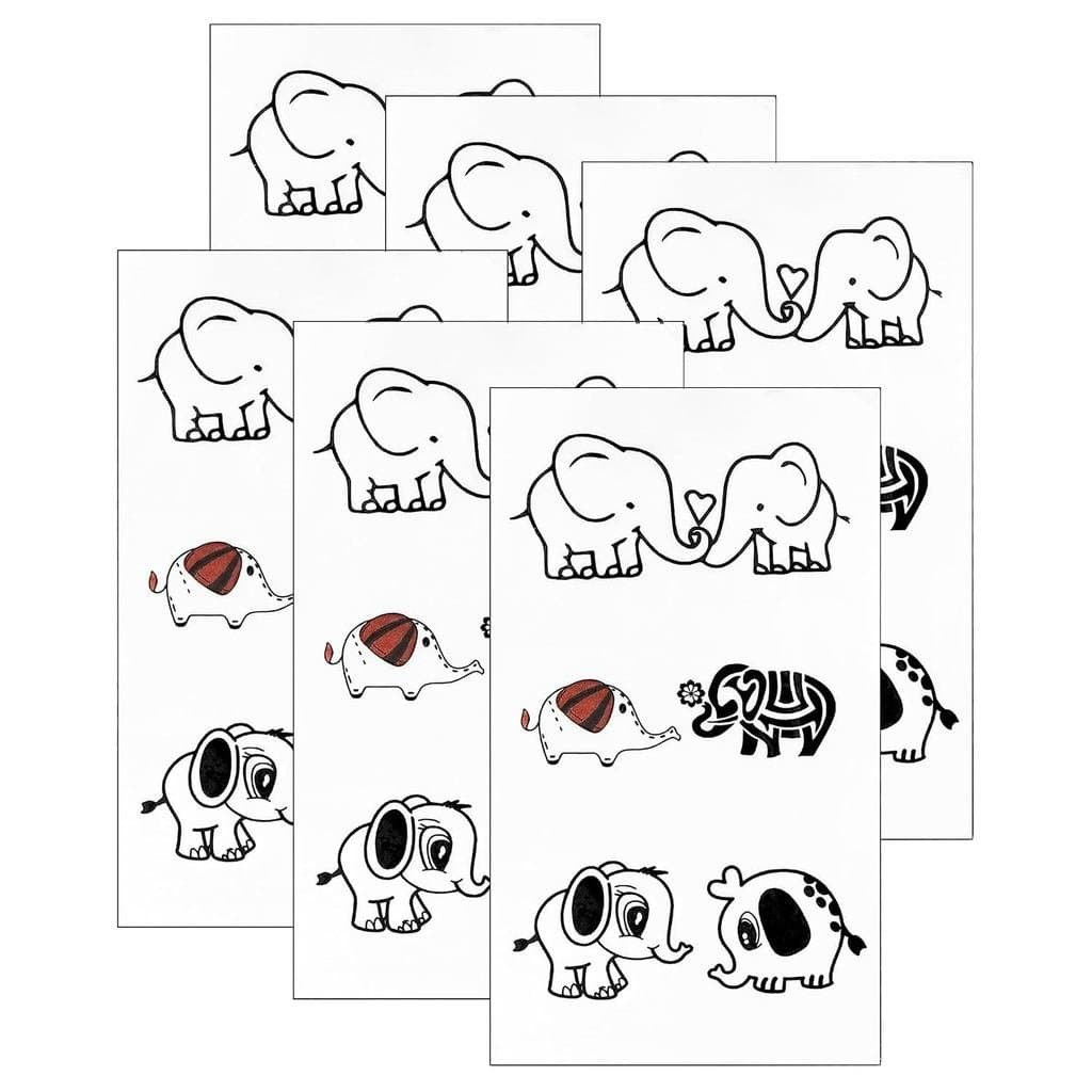 Tatuagem Temporária Realista de Elefante para Mulheres, Homens e Adultos, Tatuagens Duradouras para Pescoço, Peito, Braç