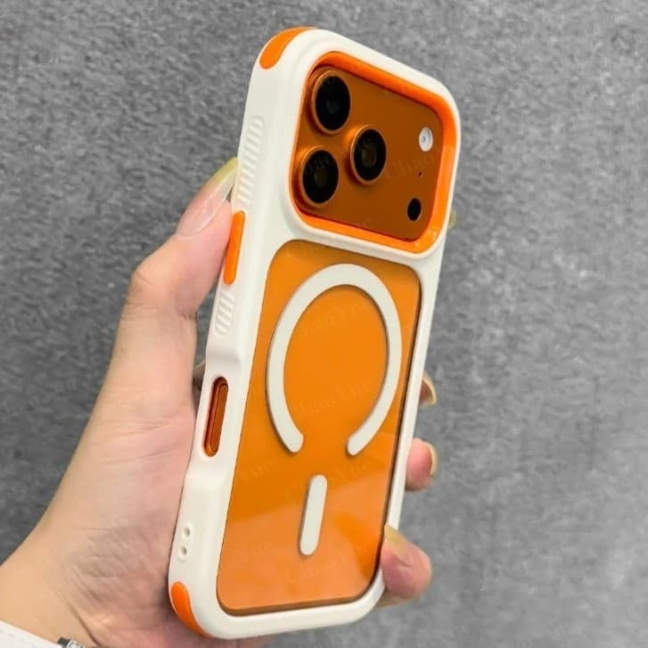 Capa de Telefone Transparente Magnética 3 em 1 HKXX em PC e TPU Compatível com iPhone 17 16 15 14 Plus 13 12 11 Pro Max