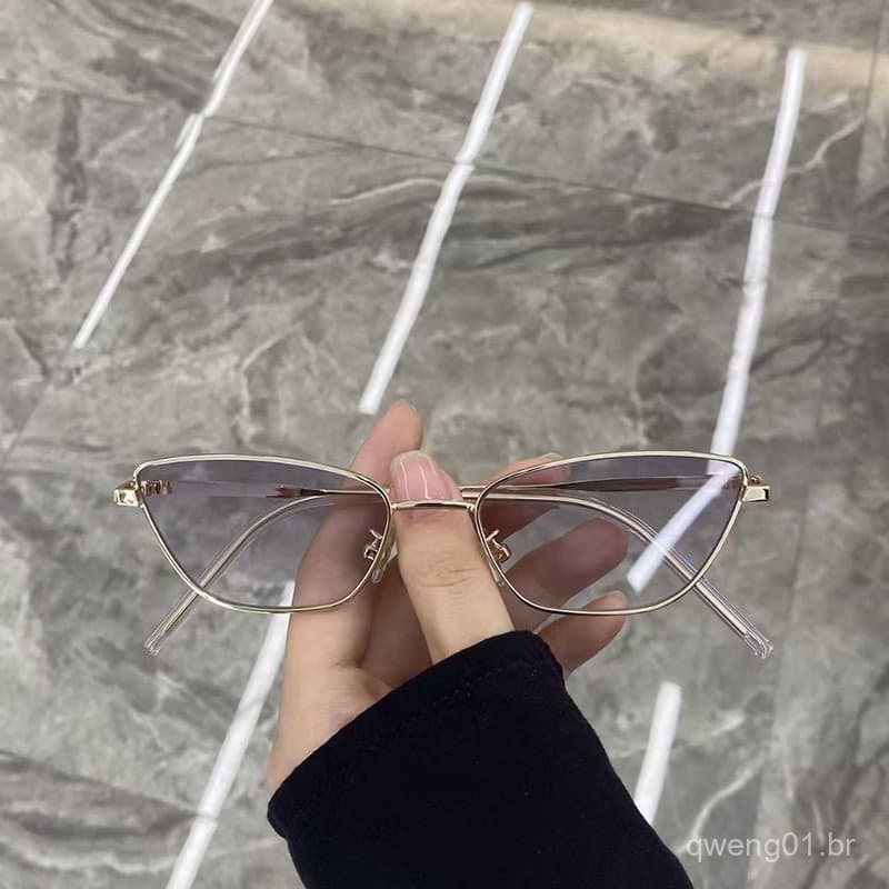 Óculos De Sol Unissex Elegantes Com Triângulo Multicolorido De Metal
