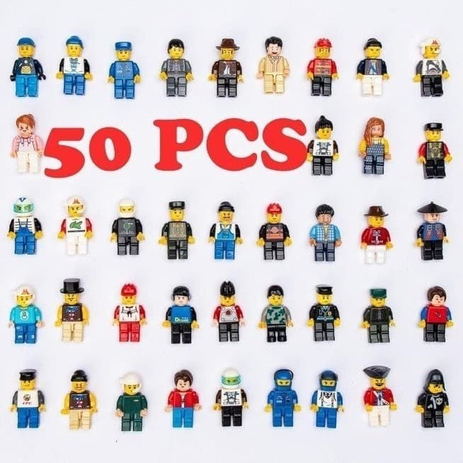 peças compatíveis com minifiguras LEGO, figuras de ação, brinquedos, pacotes surpresa (inclui 50 peças 0066)