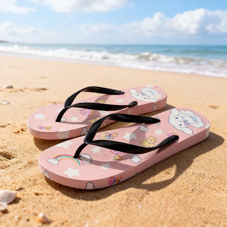 Bonito dos desenhos animados Flip-Flops feminino sandálias de verão sola macia antiderrapante praia férias All-Match