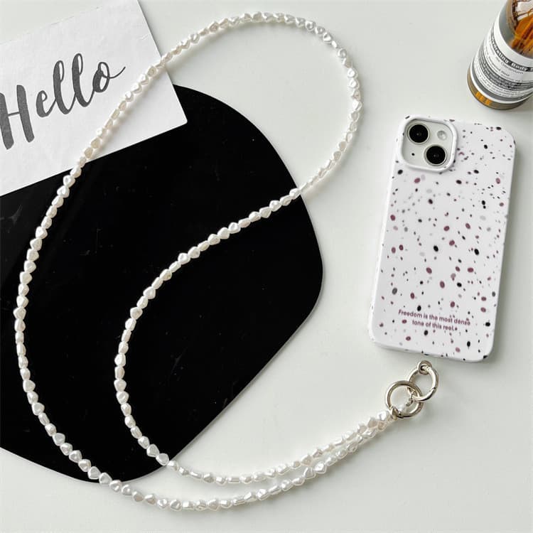 Ins simples alto estilo frio Irregular pérola cordão do telefone móvel longo crossbody corrente do telefone móvel pingen