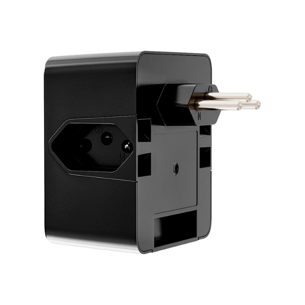 iCLAMPER Energia 3 Tomadas LCF Preto Protetor Elétrico DPS Bivolt