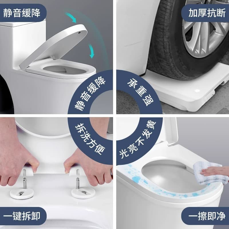 Assento sanitário para uso doméstico, universal, reforçado, com sistema de fechamento suave, adequado para vasos sanitár