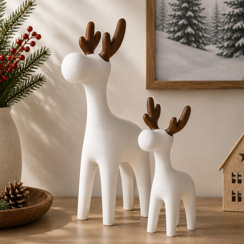Kit de Renas Natalinas Decorativas Minimalistas Enfeite de Natal Servo de Decoração