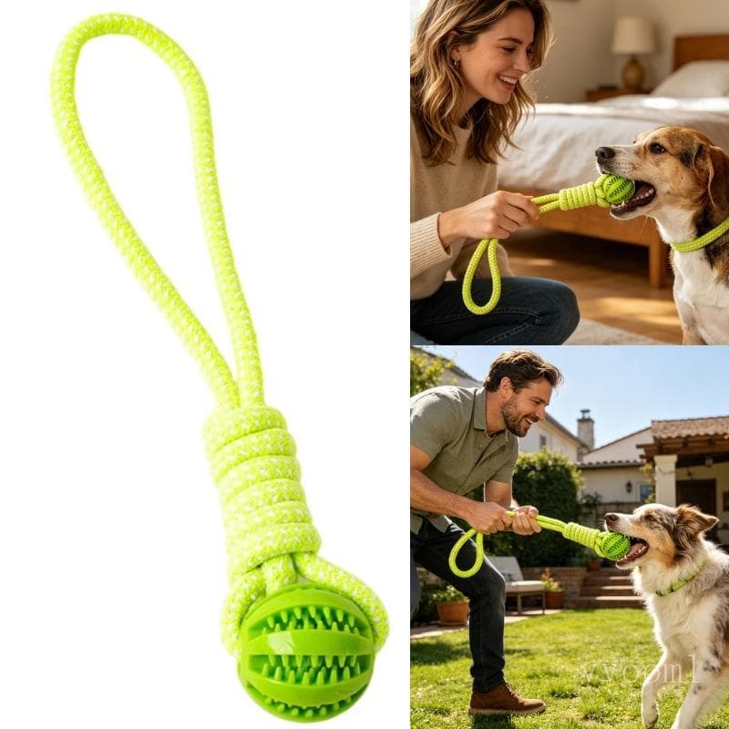yyooml Multifuncional Interativo Textura Única Dentição Brinquedo Filhotes Corda