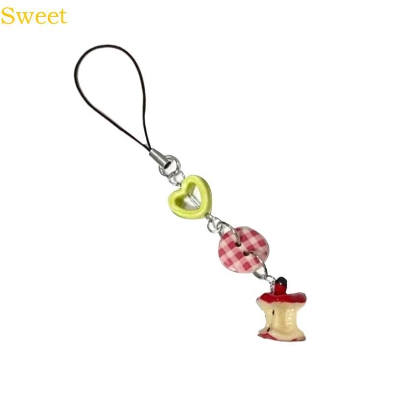 Bonito Maçãs Núcleo Chaveiro Fruta Pingente Para Roupas Sacos Botão