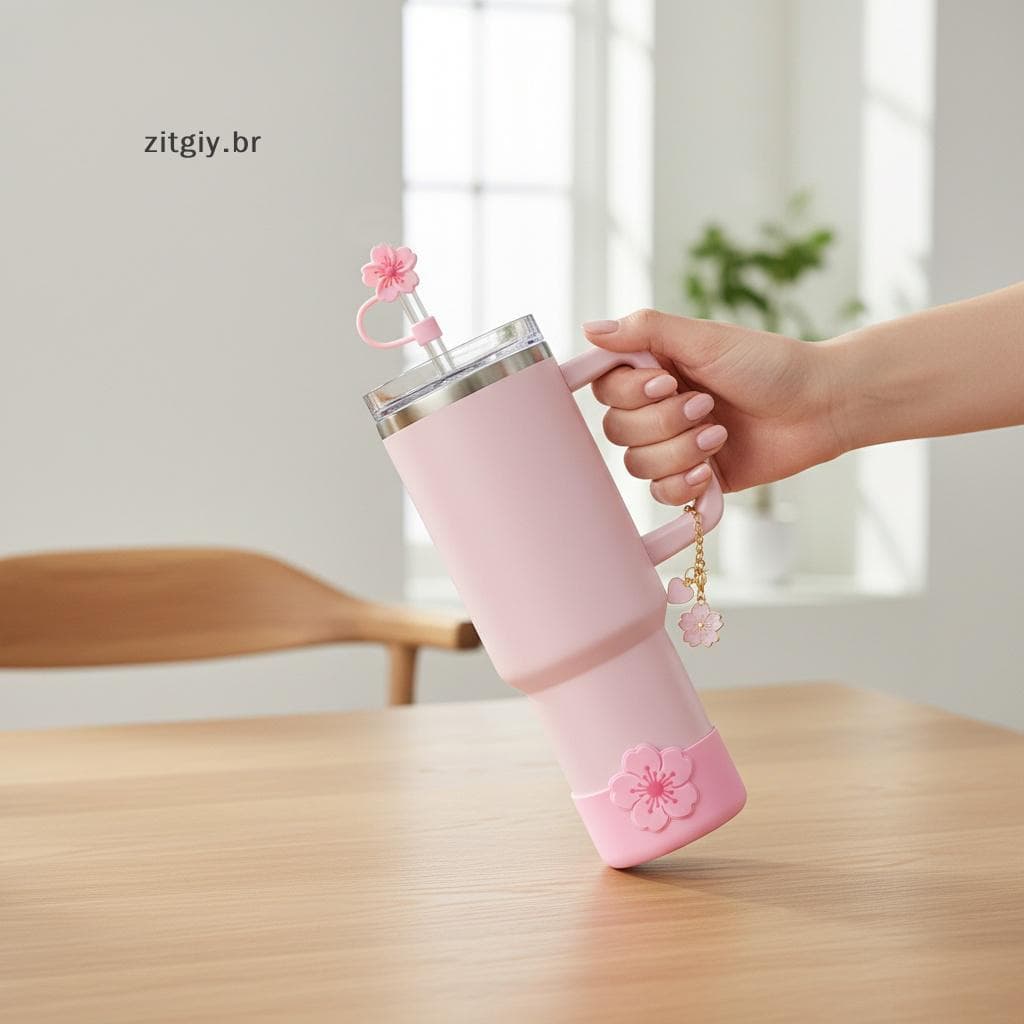 [zitgiy] Conjunto De Capa De Palha Para Copos De 40 Onças E 30 , Bota De Silicone Com Pingente Fofo , Acessórios Garrafa