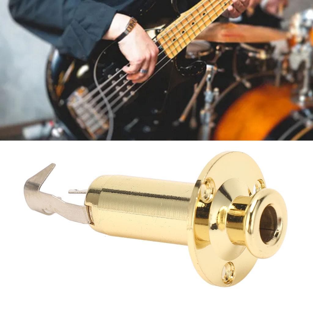 Tomada de saída de guitarra de 6,35 mm para guitarras elétricas acústicas Construção de metal com parafusos Fácil