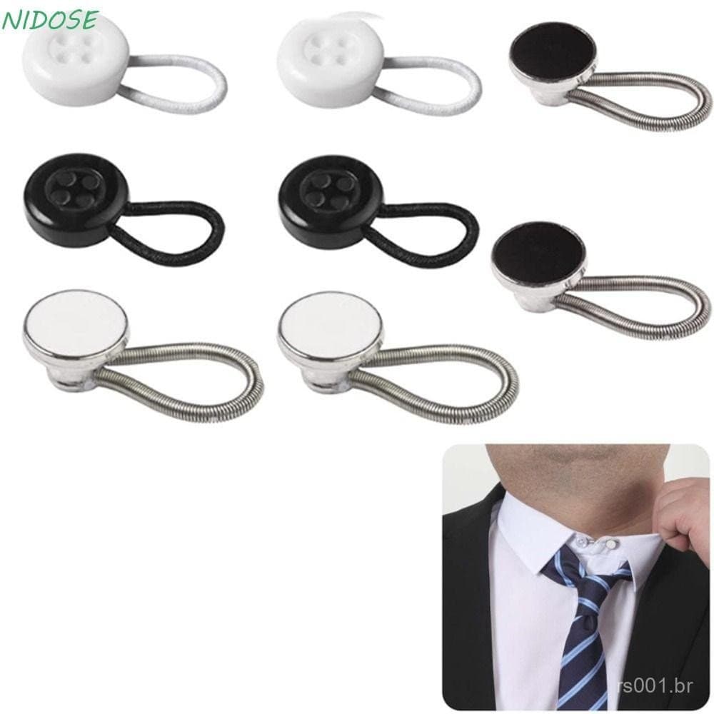 Extensor de Botão de Colarinho NIDOSE, 8 Unidades, Expansores de Camisa de Metal Flexível, Fivela Estendida 07UJ