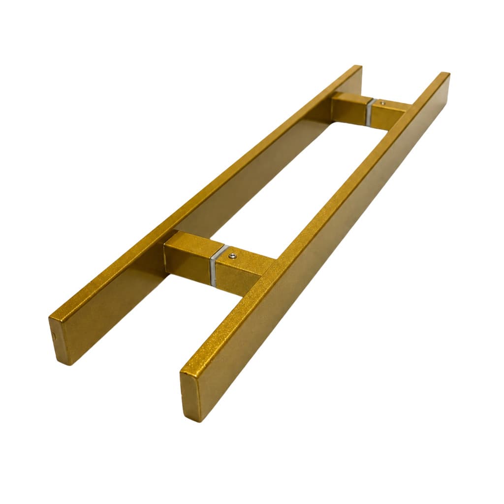 Puxador Inox 304 Duplo 50cm Dourado Pérola Para Portas Pivotante Madeira Vidro Alumínio