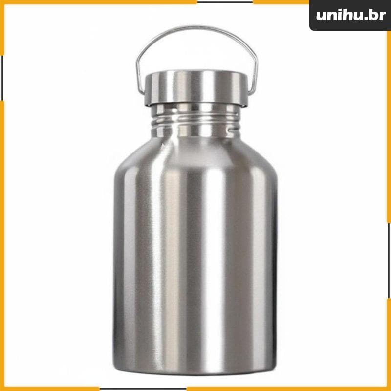 [Unihu] Garrafa De Água De Aço Inoxidável 2000ml Material De Qualidade Alimentar Recipiente Boca Larga De Longa Duração