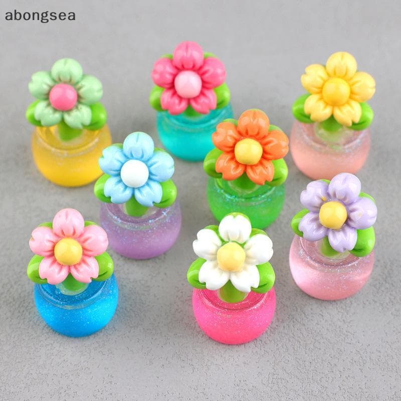 1pc Umino Flor Vasos De Plantas Ornamento Micro Jardim Paisagem Decoração DIY Resina Brilho Brinquedo Casa Sala Estar Qu