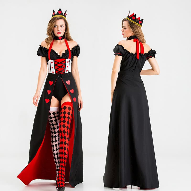 Halloween adulto novo estilo rainha de corações rainha dos corações COS Alice no país das maravilhas traje traje