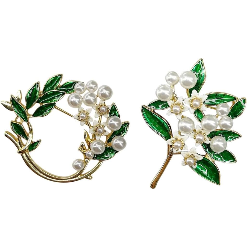 OUNONA Conjunto de 2 Broches de Pérolas em Forma de Guirlanda e Buquê para Mulheres, Acessórios para Casamento e Festa H