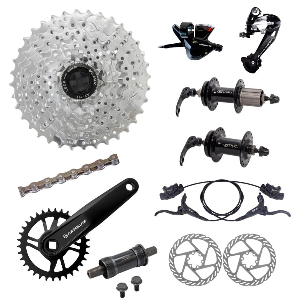 Kit Relação Cassete 9v 11-42d Cubo 9v Freio Hidráulico Bike
