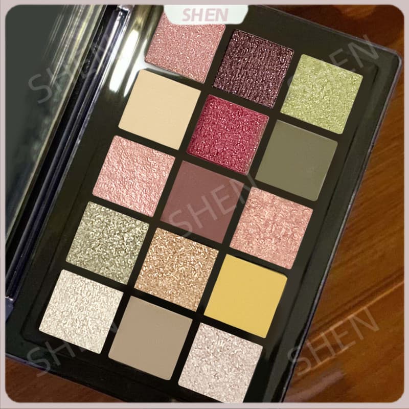 Paleta de sombras alienígenas com 15 cores, estroboscópio fosco, renderização de alta cor, multifuncional, paleta de maq