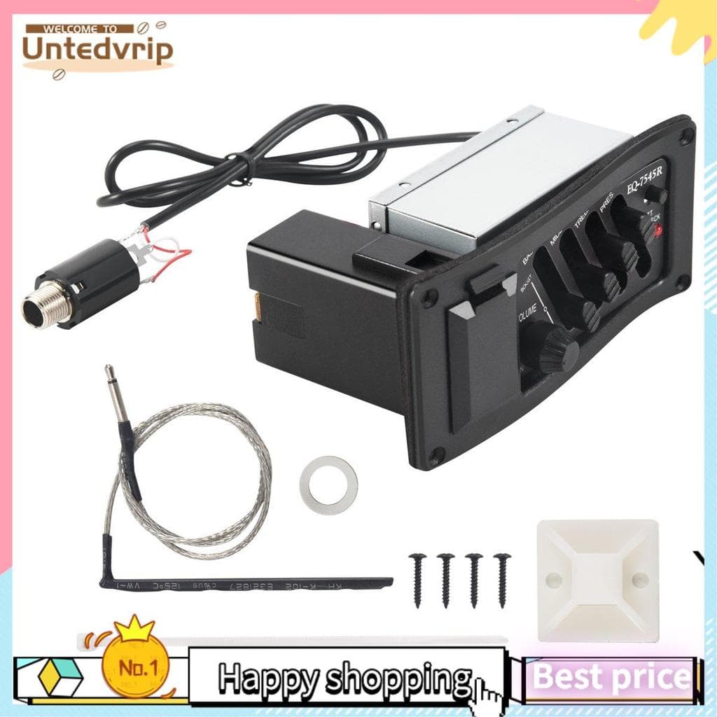 Equalizador Piezo De 4 Bandas Para EQ-7545R Pré-Amplificador De Guitarra Acústica Sintonizador