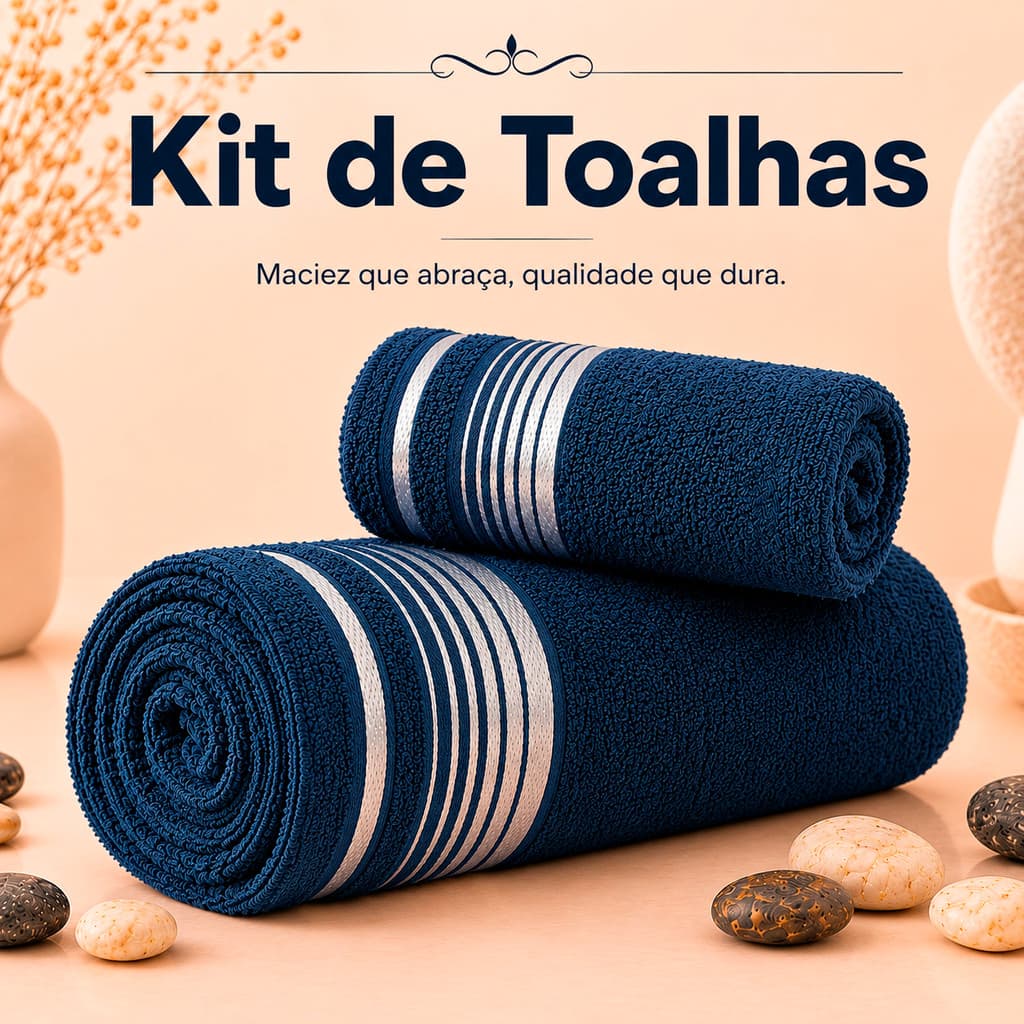 Kit 2 Toalhas Coleção Lara 100% Algodão Macia Alta Absorção