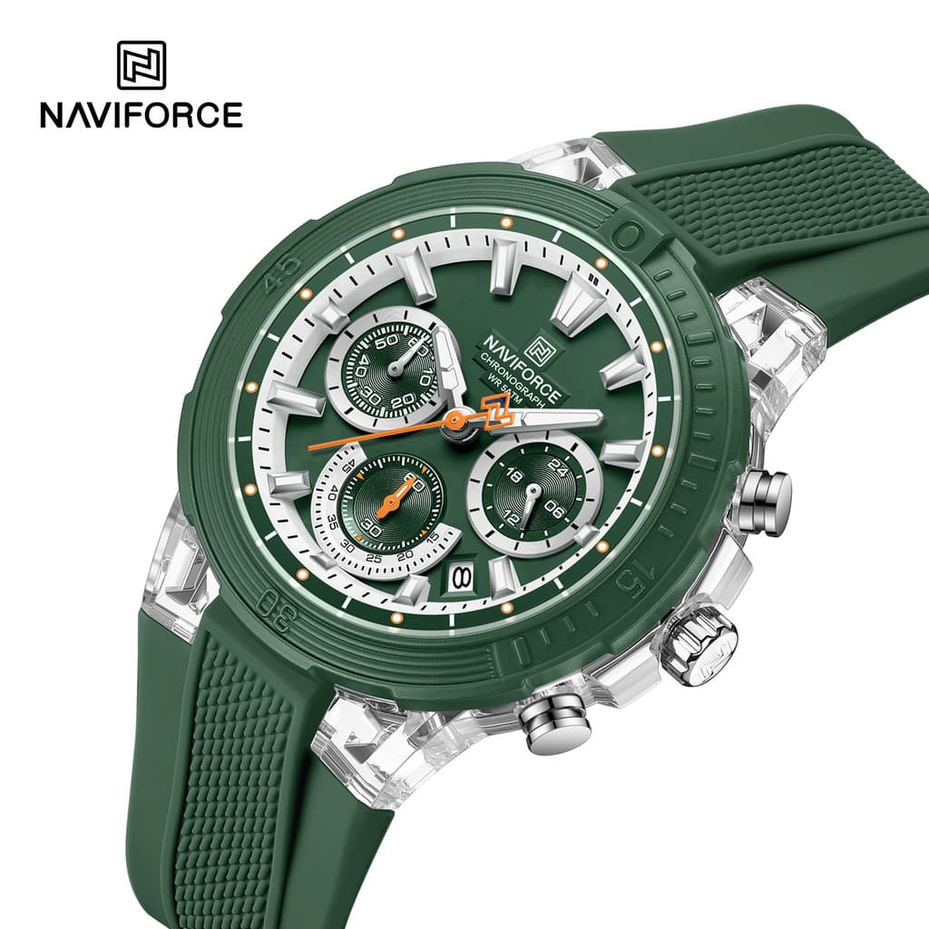NAVIFORCE NF6115 Relógio De Pulso Esportivo Casual Masculino Cronógrafo Marca Superior De Luxo Militar Data Automática Q