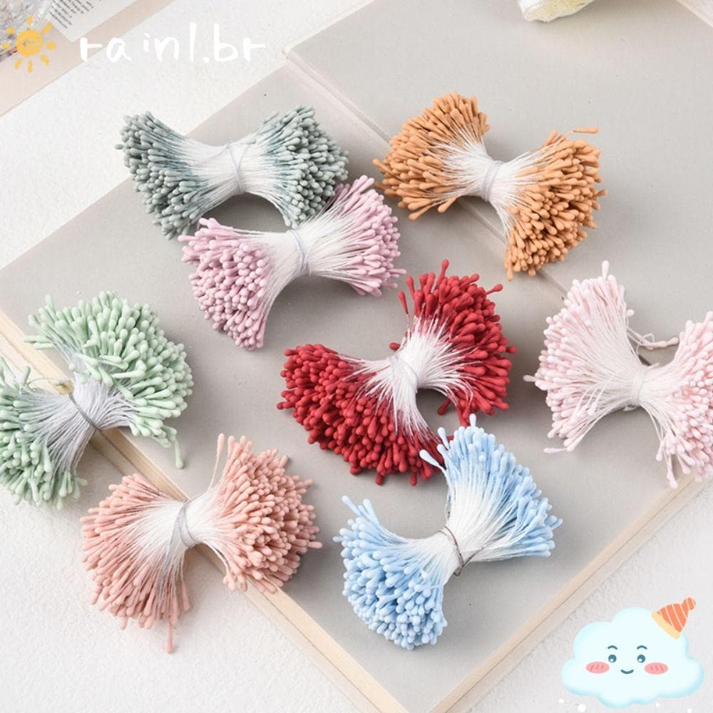 Chuva 400 Pcs Pistilo Artificial , Pêssego Damasco Flor Waterdrop Pistil , Plástico 6 Cm Flores De Seda