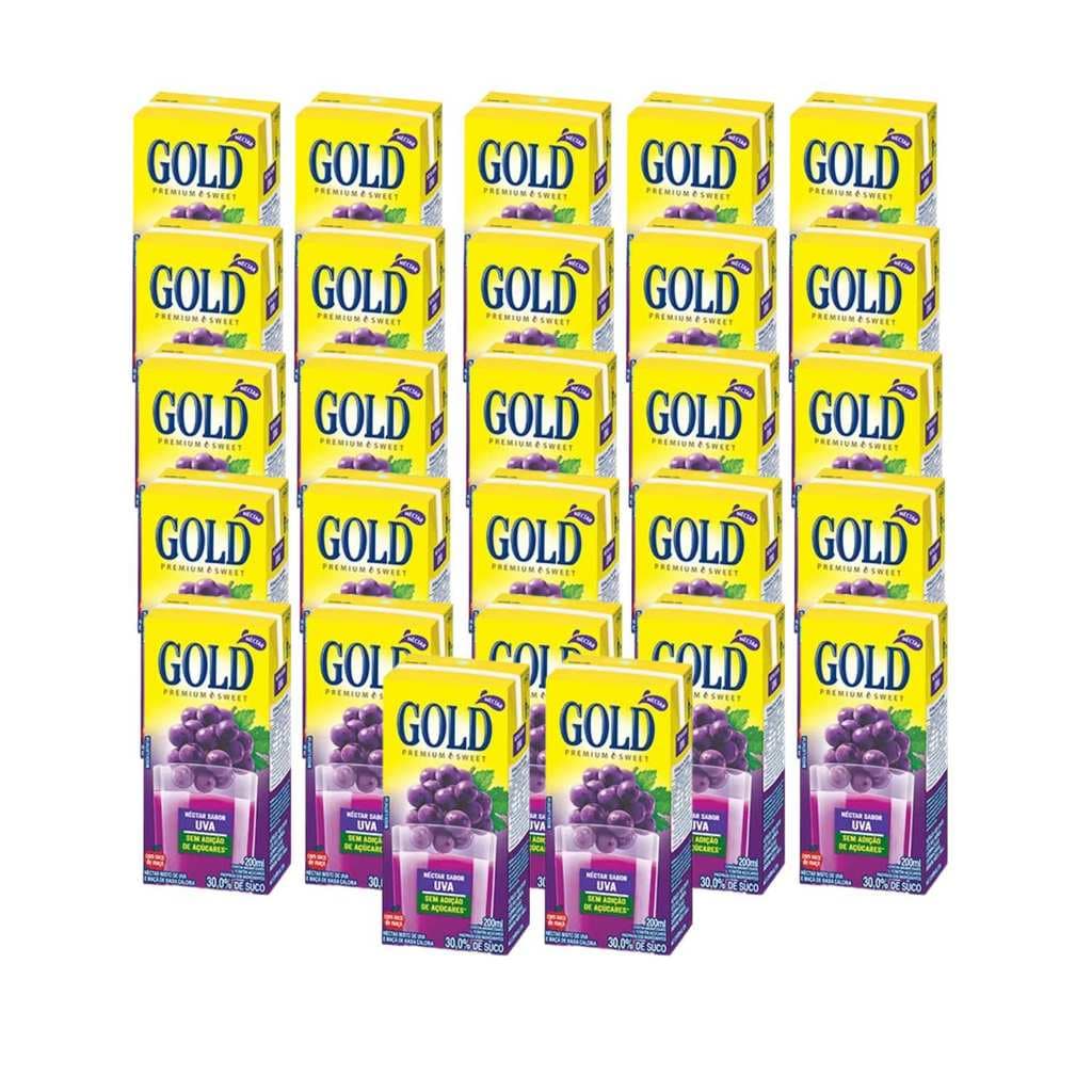 Kit Suco Néctar Uva Zero Açúcar - Gold 27 Unidades 200ml