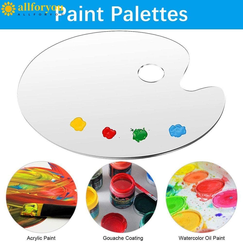 Bandeja De Pintura ALLFORYOU1 , Paletas De Tinta Acrílica Transparente , Suprimentos De Desenho Palete De Pigmento Oval