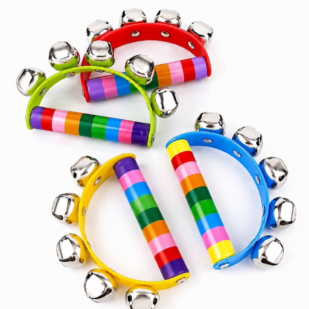 Pandeiro Infantil Musical Meia Lua Com Guizos Colorido 14cm