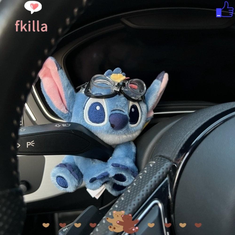 FKILLA Pingente de Alavanca de Câmbio de Carro Stitch, Decoração de Pelúcia de Desenho Animado, Ornamento de Boneca