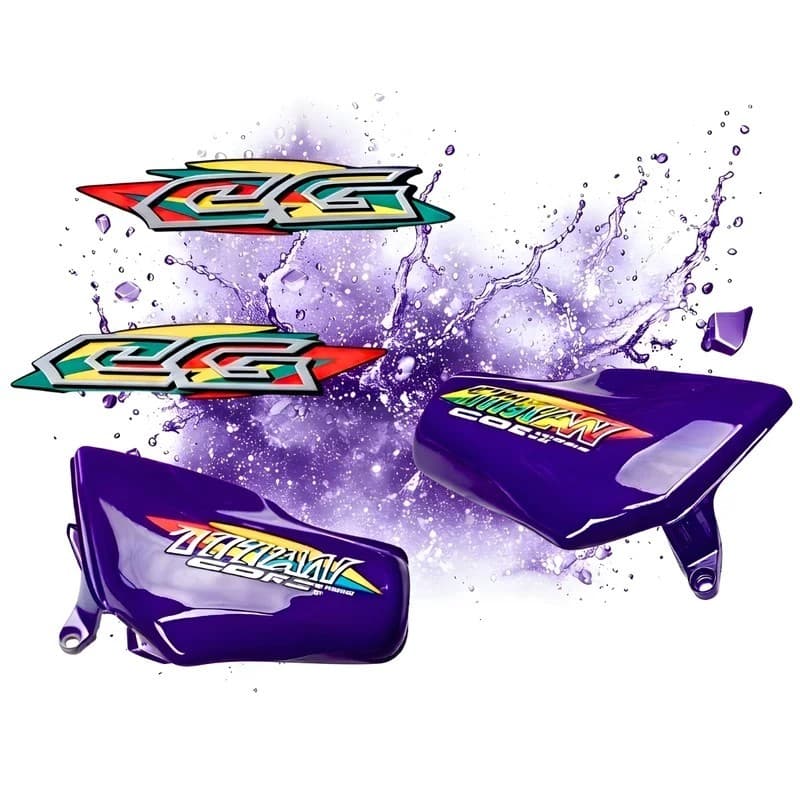 Carenagem Tampa Lateral Titan 125 Roxo 1998 1999 (Par) + Adesivos Loja3775