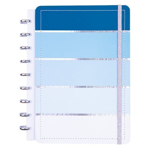 Caderno Capa Dura Azul Grande Papelaria Disko Folhas Soltas Reposicionavel Organizador Anotacoes Escolar Profissional
