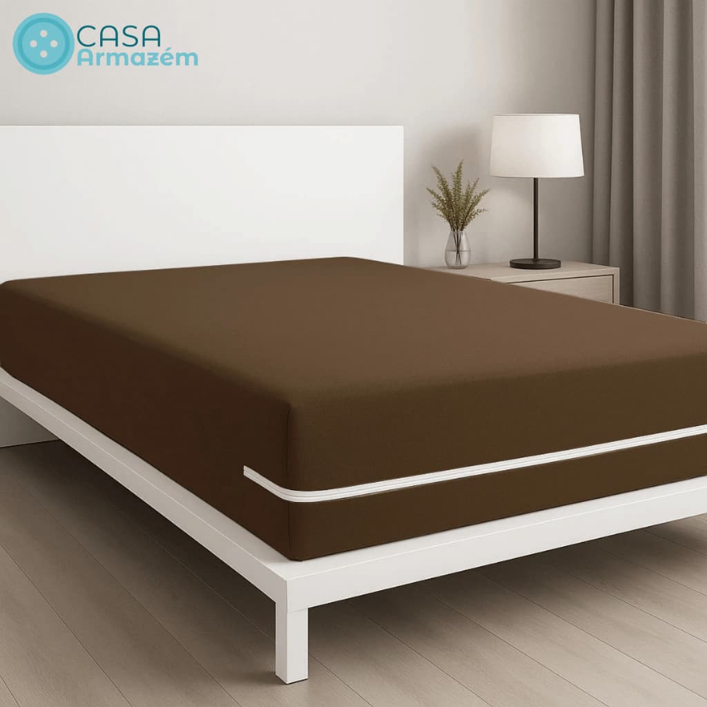 Capa de Colchão Casal Com Ziper Lençol Para Cama Ajuste Perfeito leve confortável e resistente Varias Cores
